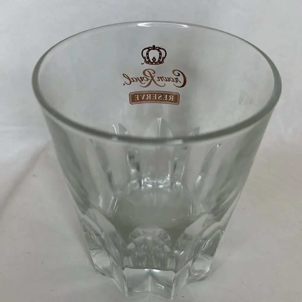 Crown Royal Reserve 10 Oz Rocks Glass 3 1/4 Round 4 In Tall Whiskey Bar Cocktail